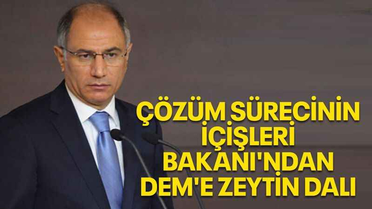 Çözüm sürecinin İçişleri Bakanı'ndan DEM'e zeytin dalı